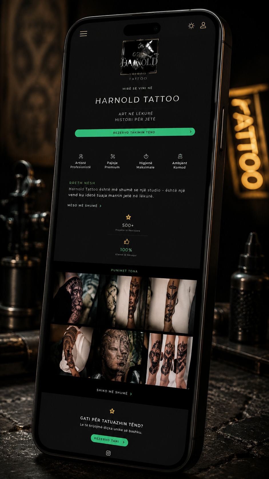 Harnold Tattoo website designed by IllyriaStudio