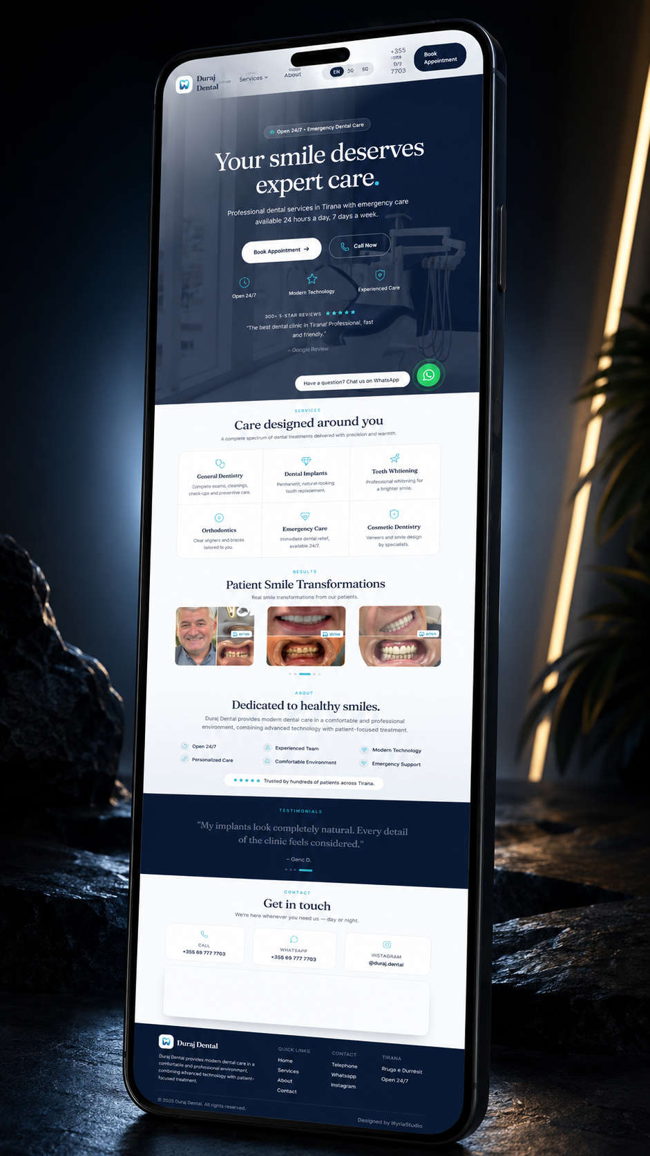 Duraj Dental website designed by IllyriaStudio