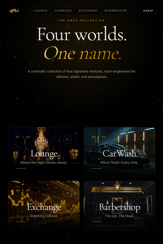 ANEO Collection website designed by IllyriaStudio