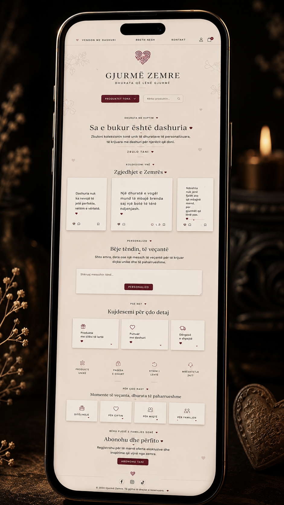 Gjurmë Zemre website designed by IllyriaStudio